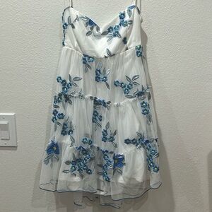 LUCY IN THE SKY WHITE FLORAL BABYDOLL DRESS